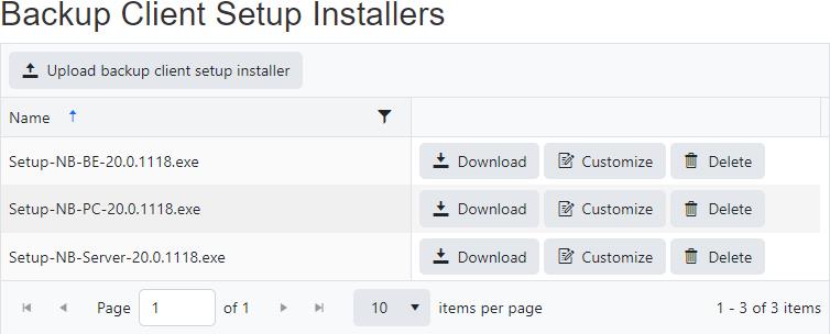 Backup Client Setup Installers